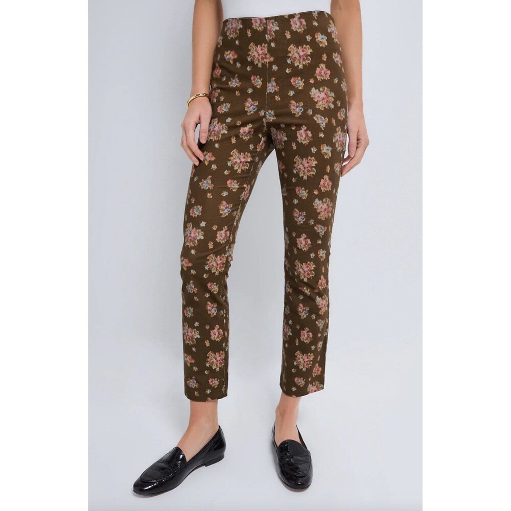 Tuckernuck Pants Womens M Brown Hazel Bouquet Corduroy Ashford Stretch Straight